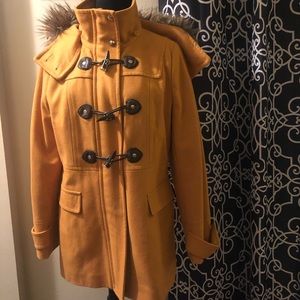 Mustard color Calvin Klein winter coat